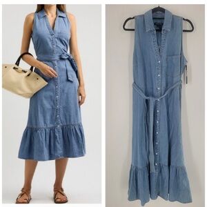 Denim Sleeveless Midi Dress